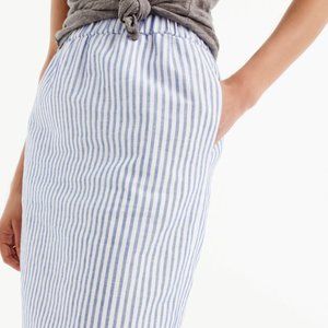 JCREW Blue & White Stripe Linen Skirt